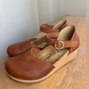 Birkenstock Papillio Mary Ring-Buckle Brown Leather Oiled Women’s Size 10 Wedge